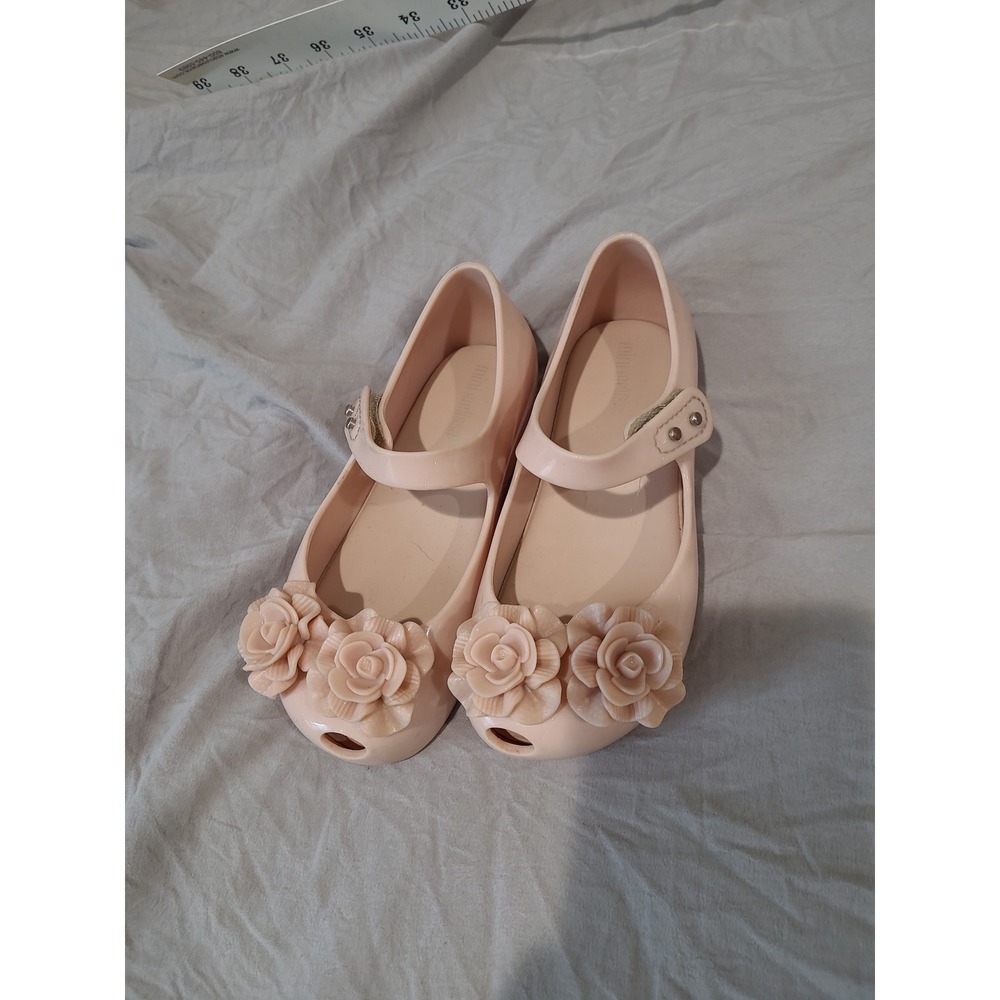 Mini Melissa Ultra Flower Girl Ballerina Pink Jelly Shoes Kids Size 10 comfort